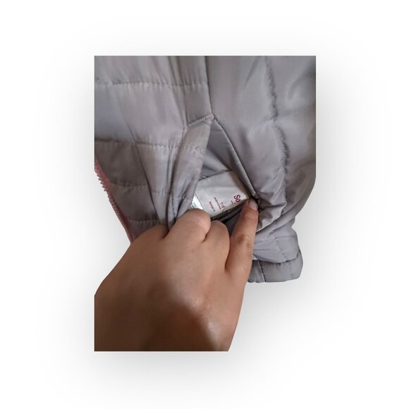 Girls’ Size 7/8 Reversible Jacket – Quilted Gray & Plush Tie-Dye Coat - Picture 5 of 5